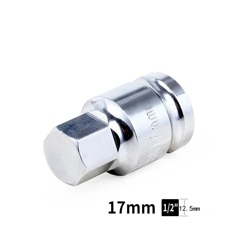 1/2" 17mm Hex Special Socket for Remove Oil Pan Screw CR-V Universal Wrench Head Auto Repair Tool Hexagonal Allen Head Hand Tool