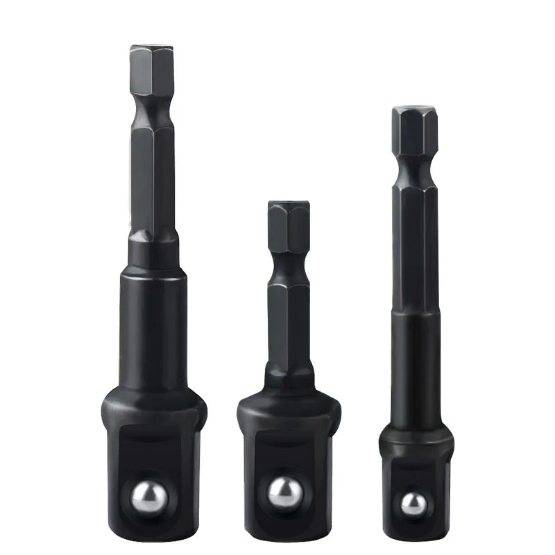 Drill Socket Adapter 1/4'' Hex Shank Extension for Impact Driver 1/2'' 3/8'' 1/2'' Square Head Drill Bit Adapter Set Hand Tools