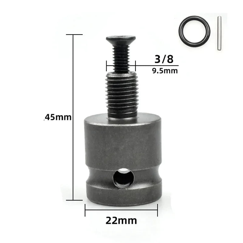 1/2 3/8 Electric Wrench Adapter Drill Chuck Joint Hex Shank Socket Internal Thread Connector Electric Air Hammer Tool Accessory