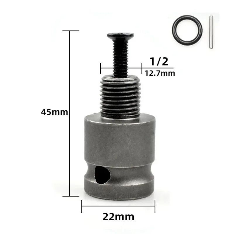 1/2 3/8 Electric Wrench Adapter Drill Chuck Joint Hex Shank Socket Internal Thread Connector Electric Air Hammer Tool Accessory