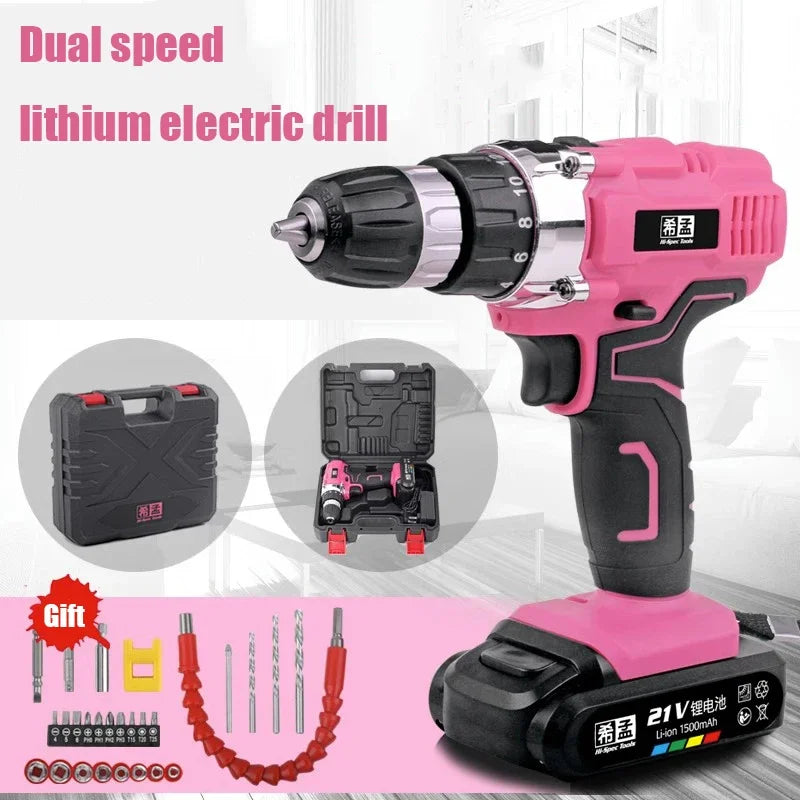 12 Volt Drill Electric Screwdriver Rechargeable Hand Drill Cordless Small 1850RPM Battery Tools Household Hardware Repair Kit