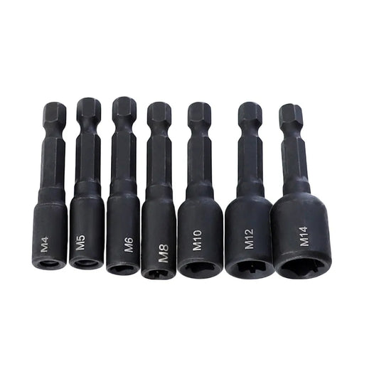 6pcs Tap Die Socket Adapter 1/4 '' Hex Shank Machine Screw Metric Plug Threading Tool M4-M14 Square Driver Thread Tap Adapter